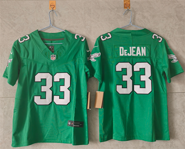 Women's Philadelphia Eagles #33 Cooper DeJean Kelly Green F.U.S.E. Vapor Untouchable Limited Stitched Football Jersey(Run Small)